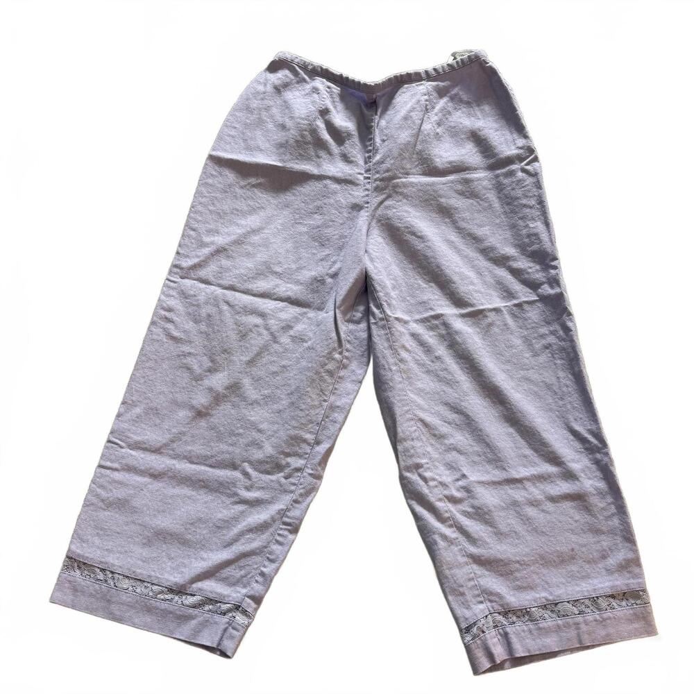 NORTON STUDIO Wms SZ PL Lavender‎ Cropped Elastic Waist Wide Leg Pant Y2K